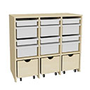 IRIS Tray storage with roll-out boxes, H-915 W-1040 D-450, 6 low trays, 6 middel trays and 3 box un