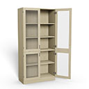IRIS High cabinet 5A4 H2100 W1000 D600, 2A4 glass doors lower, 3A4 glass doors upper