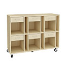 IRIS Pupil�s storage 6 rooms with drawer, open section and side pocket, H-915 W-1205 D-400